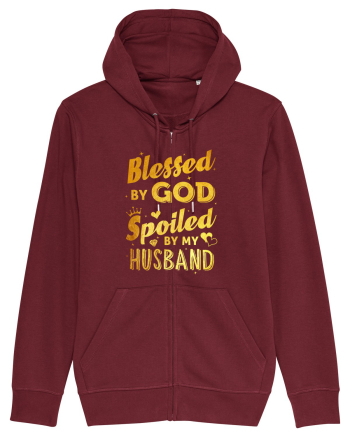 Blessed by God Spoiled by my Husband Burgundy