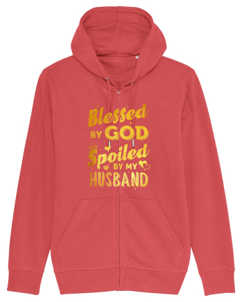 Blessed by God Spoiled by my Husband Carmine Red