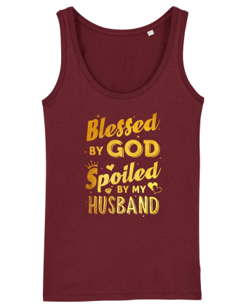 Blessed by God Spoiled by my Husband Burgundy