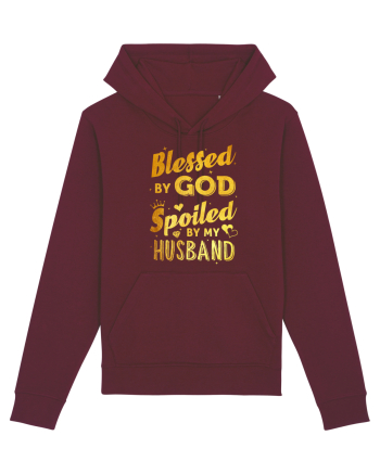 Blessed by God Spoiled by my Husband Burgundy