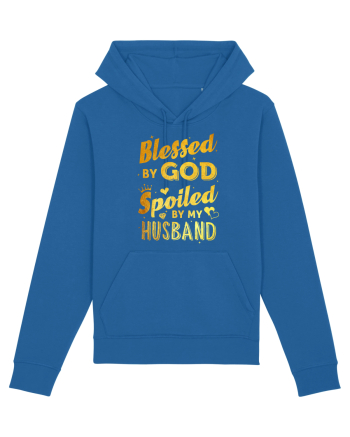 Blessed by God Spoiled by my Husband Royal Blue