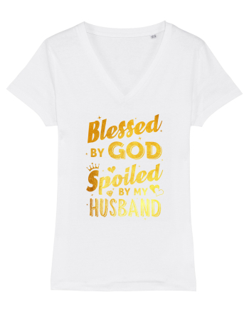 Blessed by God Spoiled by my Husband White