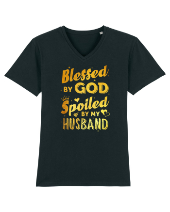Blessed by God Spoiled by my Husband Black