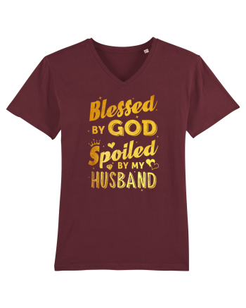 Blessed by God Spoiled by my Husband Burgundy