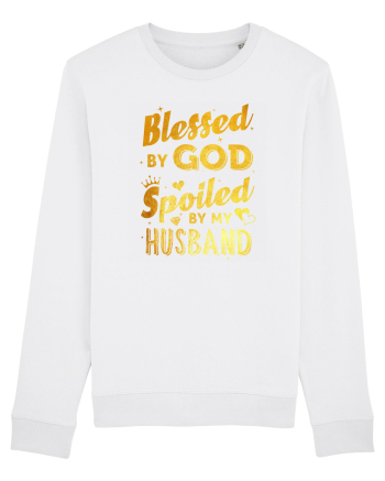 Blessed by God Spoiled by my Husband White