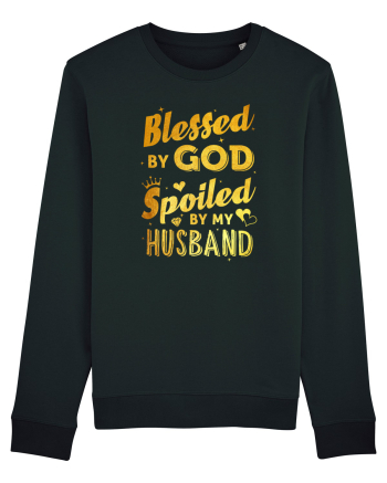 Blessed by God Spoiled by my Husband Black