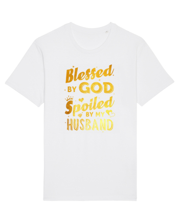 Blessed by God Spoiled by my Husband White