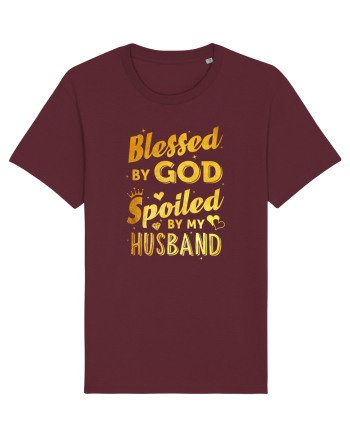 Blessed by God Spoiled by my Husband Burgundy