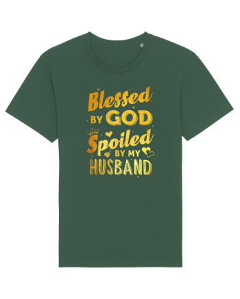 Blessed by God Spoiled by my Husband Bottle Green
