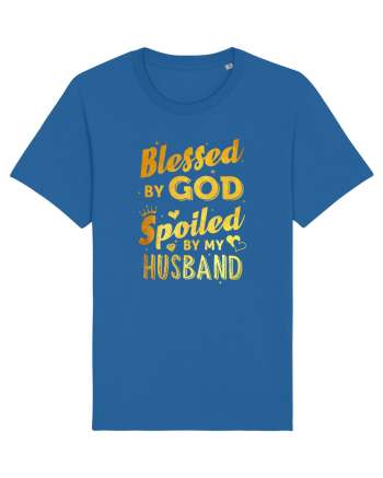 Blessed by God Spoiled by my Husband Royal Blue
