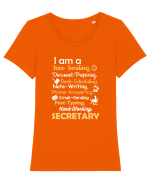 SECRETARY Tricou mânecă scurtă guler larg fitted Damă Expresser