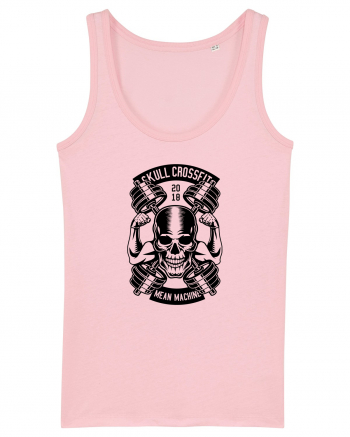 Skull Crossfit Gym Black Cotton Pink