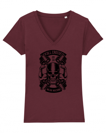 Skull Crossfit Gym Black Burgundy