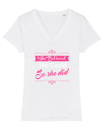 SHE BELIEVED Tricou mânecă scurtă guler V Damă Evoker