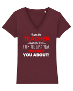 TEACHER Tricou mânecă scurtă guler V Damă Evoker