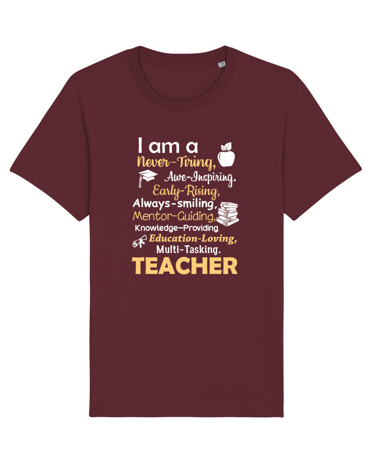 Tricou mânecă scurtă Unisex Rocker Burgundy