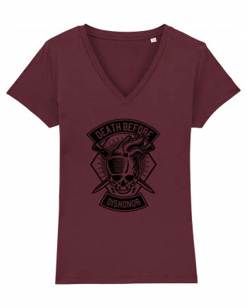 Skull Heart Black Burgundy