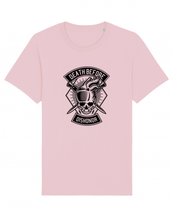 Skull Heart Black Cotton Pink