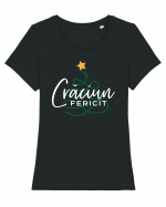 Craciun fericit! Tricou mânecă scurtă guler larg fitted Damă Expresser