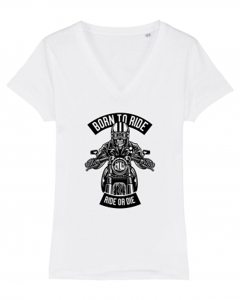 Born to Ride Skeleton Black White