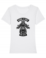 Born to Ride Skeleton Black Tricou mânecă scurtă guler larg fitted Damă Expresser