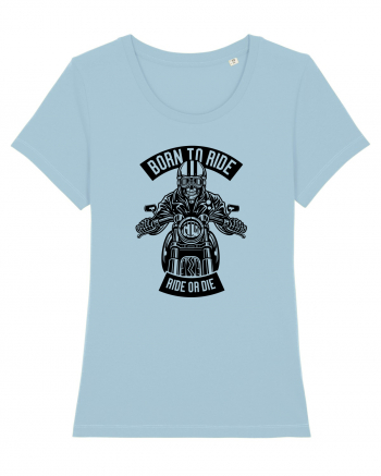 Born to Ride Skeleton Black Sky Blue