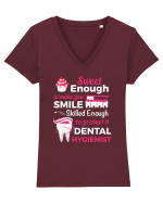 DENTAL HYGIENIST Tricou mânecă scurtă guler V Damă Evoker