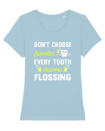 FLOSS TEETH Tricou mânecă scurtă guler larg fitted Damă Expresser