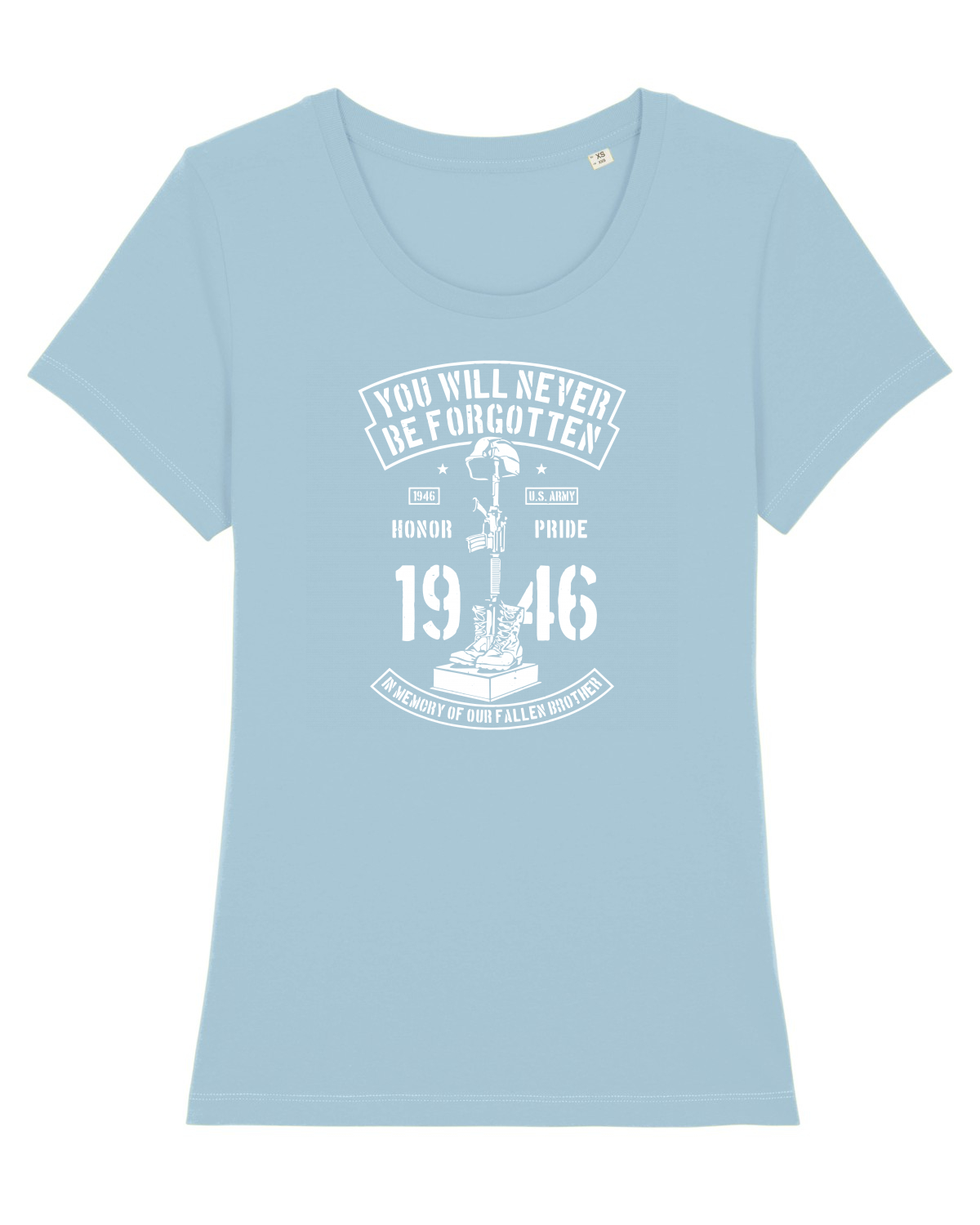 Tricou mânecă scurtă guler larg fitted Damă Expresser Sky Blue