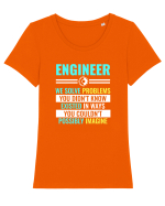 ENGINEER Tricou mânecă scurtă guler larg fitted Damă Expresser