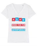 ADHD Tricou mânecă scurtă guler V Damă Evoker