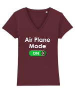 AIR PLANE MODE ON Tricou mânecă scurtă guler V Damă Evoker