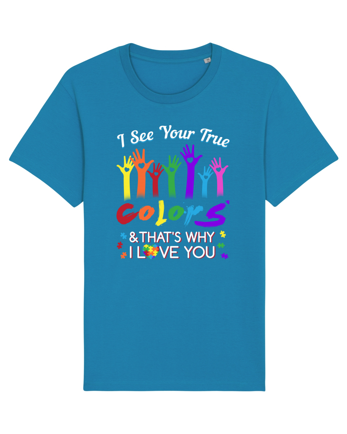 Tricou mânecă scurtă Unisex Rocker Azur