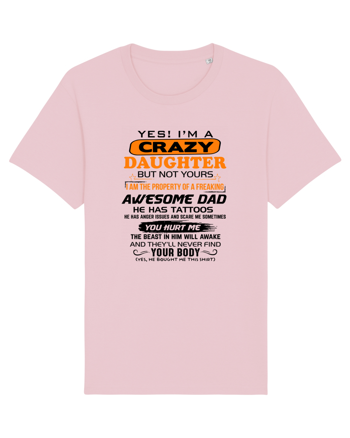 Tricou mânecă scurtă Unisex Rocker Cotton Pink