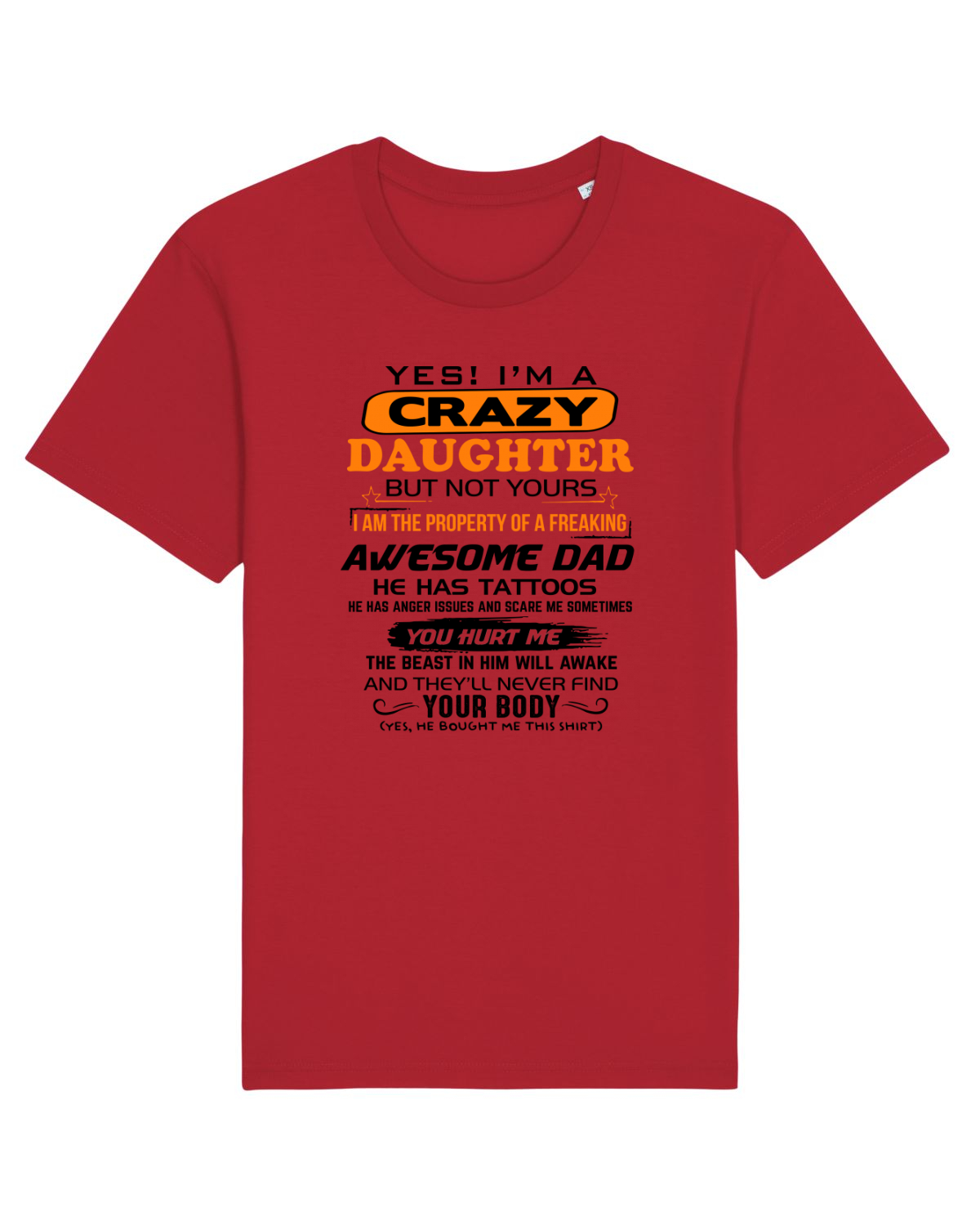 Tricou mânecă scurtă Unisex Rocker Red