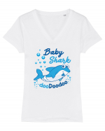 BABY SHARK Tricou mânecă scurtă guler V Damă Evoker