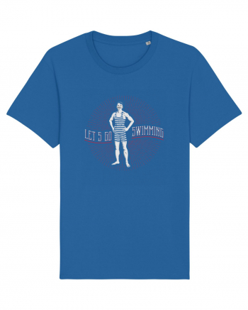 Let's Go Swimming Vintage Style Royal Blue