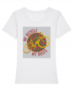 My Bicycle My Rules Tricou mânecă scurtă guler larg fitted Damă Expresser