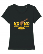 No Money No Honey Tricou mânecă scurtă guler larg fitted Damă Expresser