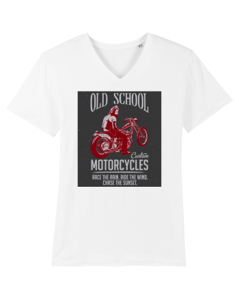 Old School Custom Motorcycles White