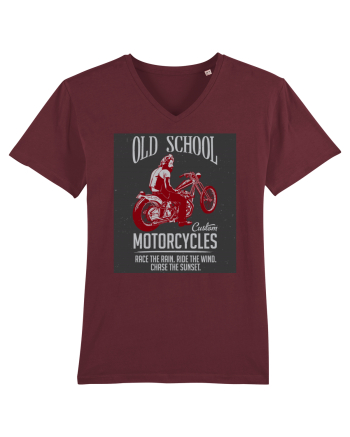 Old School Custom Motorcycles Burgundy