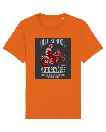 Old School Custom Motorcycles Bright Orange