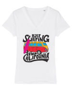 The Best Surfing In California Tricou mânecă scurtă guler V Damă Evoker