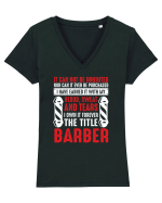 BARBER Tricou mânecă scurtă guler V Damă Evoker