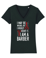 BARBER Tricou mânecă scurtă guler V Damă Evoker