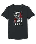 BARBER Tricou mânecă scurtă guler larg Bărbat Skater