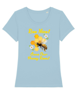 BEES Tricou mânecă scurtă guler larg fitted Damă Expresser