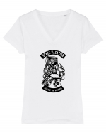 Space Vacation Astronaut Black Tricou mânecă scurtă guler V Damă Evoker