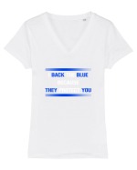 POLICE Tricou mânecă scurtă guler V Damă Evoker