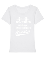 BROOKLYN Tricou mânecă scurtă guler larg fitted Damă Expresser